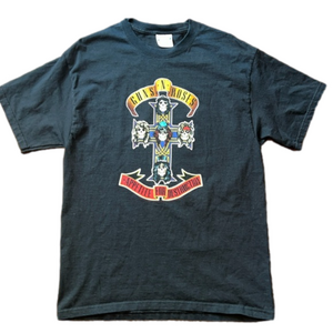 Guns & Roses Vintage Black Band Y2K Short Sleeve Tee Shirt Retro Grunge. Size L.